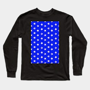 distressed stars on blue Long Sleeve T-Shirt